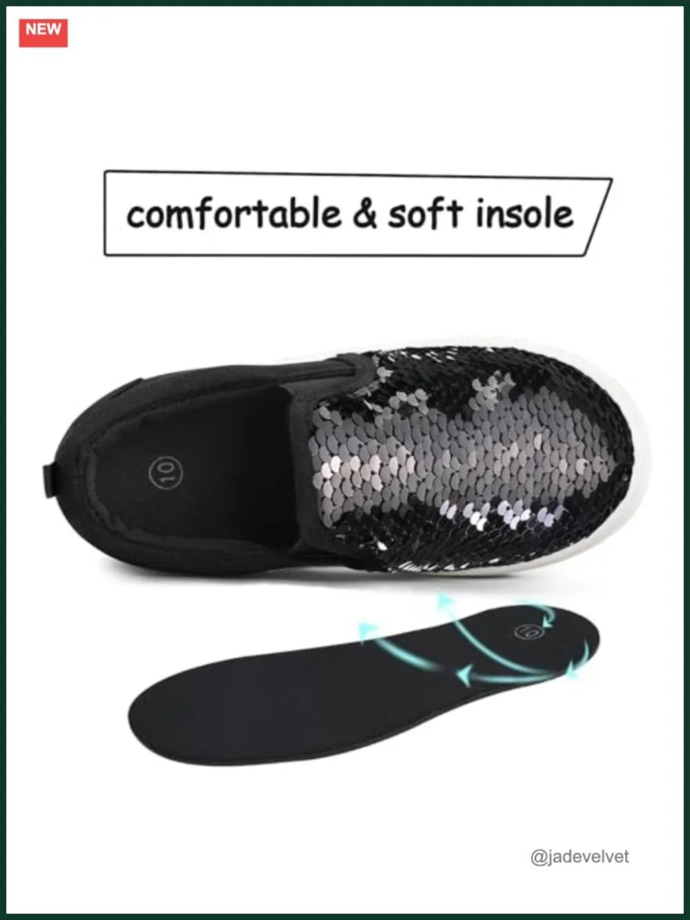 Toddler Slip on Sneakers Sequins Canvas Lightweight Walking Shoes